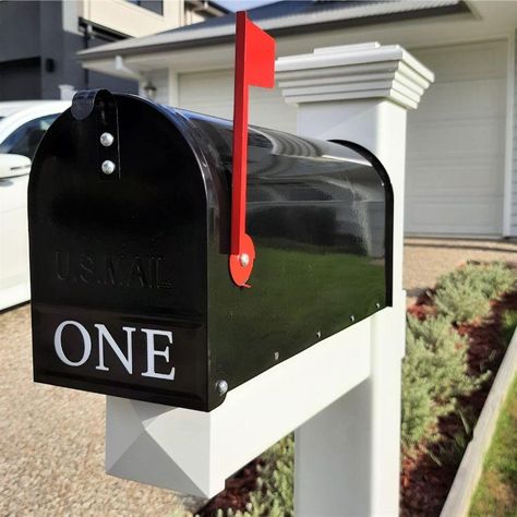 The Cape Cod American style letterbox charms with its air of sweet nostalgia and alluring decorative and practical appeal. This delightful all-in-one combination of mailbox and post is a perfect Hamptons touch to any home. 🚚 Ships FREE Australia wide https://hamptonshome.com.au/products/cape-cod-pvc-freestanding-us-style-letterbox-set?_pos=1&_sid=79ccd36f4&_ss=r New Hamptons Style, Letterbox Ideas, Steel Mailbox, Hamptons Style Home, Hamptons Home, New Hampton, Mix Concrete, Mailbox Post, Front Lawn