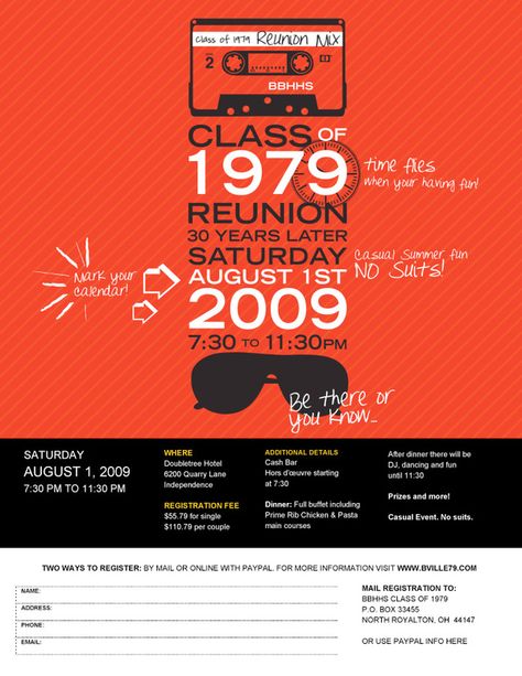 30 year Reunion invite  by Stephanie Di Biase, via Behance 30 Year Reunion, Class Reunion Invitations, Alumni Reunion, 10 Year Reunion, Reunion Invitation, College Reunion, Reunion Invitations, Reunion Ideas, High School Reunion