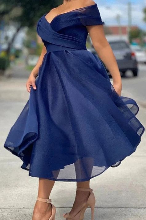 Plus Size Dresses for Women | Xpluswear Tea Length Homecoming Dresses, Pearls Decor, Lilac Bridesmaid, Lilac Bridesmaid Dresses, Tulle Midi Dress, Navy Blue Midi Dress, Purple Midi Dress, Dress Stores Online, Solid Color Dress