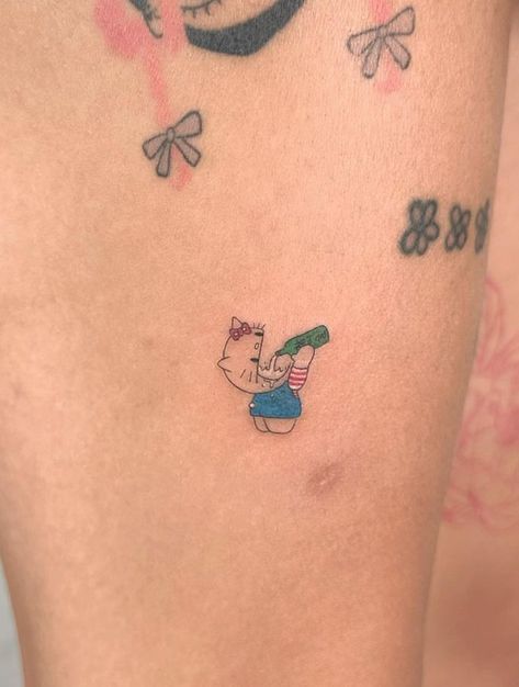 Max And Ruby Tattoo, Sanrio Tattoos, Ruby Tattoo, Max And Ruby, Matching Tattoos, Tatting, Ruby, Hello Kitty, Kitty