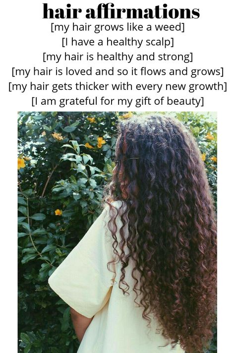 Hair Affirmations, Beauty Spells, Healthy Natural Hair Growth, Natural Hair Growth Tips, Energy Healing Spirituality, How To Get Thick, Spiritual Manifestation, Hair Growth Tips, Positive Self Affirmations