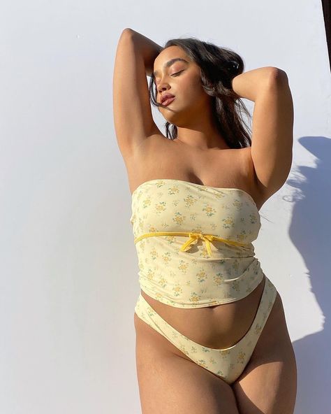 Frankies on Instagram: “who’s excited for the rest of #gigixfrankies thursday? 9am pst/12pm est 💛🍯” Tube Top Swimsuit, Swin Suits, Francesca Aiello, Cute Tube Tops, Trendy Swimsuits, Frankies Bikinis, Bathing Suit Top, Designer Swimwear, Gigi Hadid