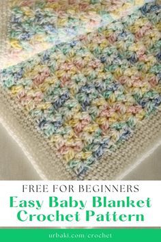 Create a cozy and adorable baby blanket with this free crochet pattern, perfect for beginners. This tutorial offers step-by-step instructions to help you craft a soft and warm blanket using basic stitches. Ideal for new crocheters, this project allows you to practice your skills while making a thoughtful handmade gift for a baby shower or new arrival. Customize your blanket with different yarn colors to match any nursery decor. Enjoy this simple and satisfying crochet project that will be First Crochet Project For Beginners Free, Free Crochet Patterns For Blankets, Free Baby Blanket Patterns Crochet, Free Crochet Patterns For Baby Blankets Easy, Crochet Baby Afghan Free Patterns, Easy Crochet Baby Blanket For Beginners, Simple Crochet Baby Blanket Free Pattern, Fast Crochet Baby Blanket, Easy Crochet Afghan Patterns Free