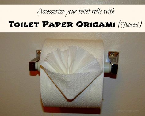 Here's a fun and easy way to accessorize your toilet rolls with Toilet Paper Origami {A Mommy Snippets 12 step Tutorial} #ScottValue #PMedia #Ad Expensive Accessories, Toilet Paper Origami, Towel Origami, Origami Box Tutorial, Toilet Paper Art, Folding Towels, Bathroom Hacks, Toilet Paper Crafts, How To Fold Towels