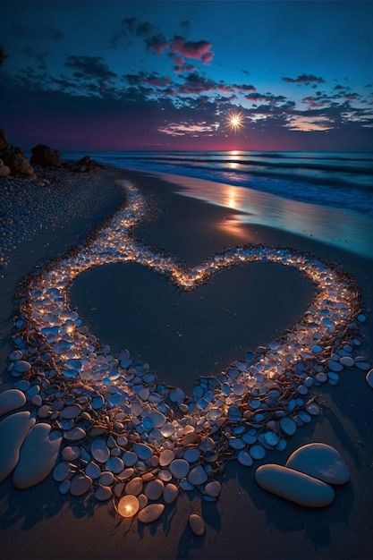 Heart made out of rocks on the beach gen... | Premium Photo #Freepik #photo #sun-beach #coast #shore #sea-shore Glass Stone Beach, Heart On Beach, Ipad Quotes, Stones Pictures, Beach Cartoon, Games Aesthetic, Heart Shaped Rocks, Beach Heart, Sea Stones