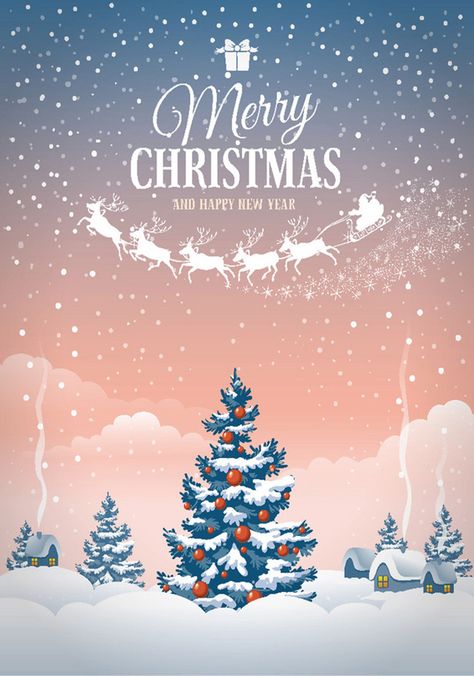 Christmas Greeting Design, Marry Christmas Poster, Christmas Greeting Cards Design, Mari Christmas, Marry Christmas Wallpaper, Vector Picture, Happy Christmas Card, Merry Christmas Cards, Village Landscape