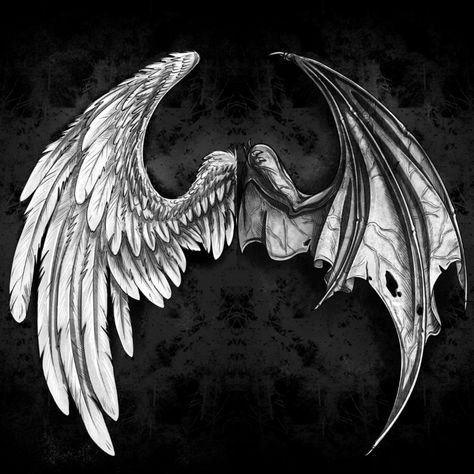 Dark Wings Tattoo, Angel Demon Tattoo, Dark Angel Tattoo, Angel Wings Tattoo On Back, Maleficent Wings, Lucifer Wings, Dark Angel Wings, Wing Tattoos On Back, Photoshop Shapes