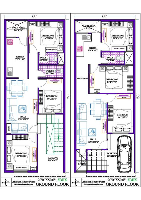 Practical House, North Facing House, 20x40 House Plans, 30x40 House Plans, 2bhk House Plan, Bungalow Floor Plans, Narrow Lot House Plans, Indian House Plans, Building House Plans Designs