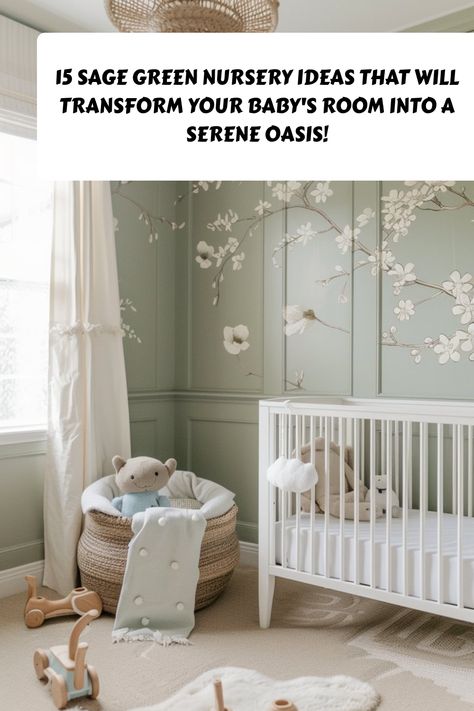 Looking for the perfect nursery theme? These 15 sage green nursery ideas are pure tranquility. From soothing color palettes to chic decor tips, create a peaceful space where your baby can thrive. #nurseryideas #sagegreen #homedecor #babyroominspiration Bright Green Nursery, Olive Green Baby Nursery, Green Nursery Theme, Sage Nursery Gender Neutral, Best Nursery Paint Colors, Sage Green Nursery Boy, Green Nursery Neutral, Sage Green Nursery Ideas, Nursery Sage