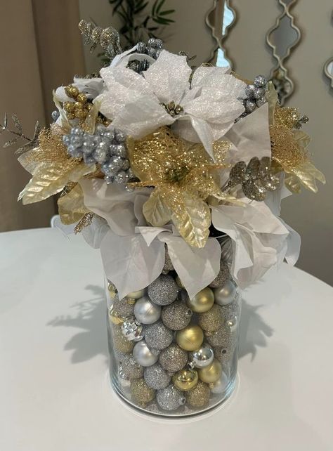 Dollar Tree Fantastics Crafts & Decor | Made this beautiful Christmas flower vase arrangement with all Dollar Tree items | Facebook Flower Vase Arrangements, Crafts Decor, Vase Arrangements, Flower Vase, Beautiful Christmas, Dollar Tree, Flower Vases, Vase, Flowers