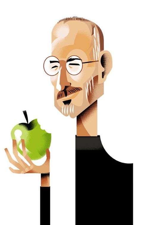 Steve Jobs by Alfredo Caceres Next Computer, Steve Jobs Apple, Job Inspiration, Jobs In Art, Apple Inc, People Illustration, Digital Art Illustration, Apple Logo, Apple Wallpaper