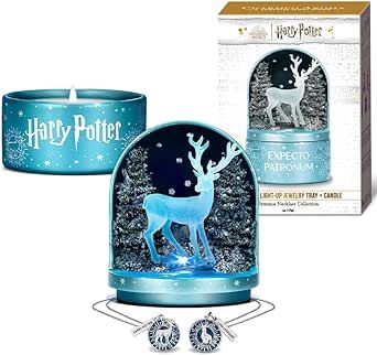 Harry Potter™ Lightup Patronus Jewelry Candle - Patronus Necklace Collection | Jewelry Candle for Women, Home Décor Collectibles | Unique Gifts for Women Valentines Day Mothers Day Birthday Hogwarts Candles, Harry Potter Expecto Patronum, Harry Potter Light, Jewel Candles, Harry Potter Charms, Harry Potter Luna Lovegood, Jar Jewelry, Expecto Patronum, Harry Potter Jewelry