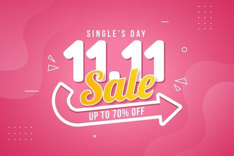 Singles Day 11.11, 11 11 Sale Poster Design, Single Day 11.11 Poster, Singles Day 11.11 Design, 11 11 Sale Poster, Single's Day, Sale Illustration, Vector Gradient, Social Design