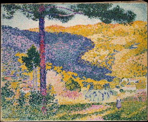 Henri-Edmond Cross (Henri-Edmond Delacroix) | Valley with Fir (Shade on the Mountain) | The Met 1910 Hair, Henri Edmond Cross, Paul Signac, Antique Art Prints, Art Periods, Classic Art Prints, Art Exhibition Posters, Georges Seurat, Art Mid Century Modern