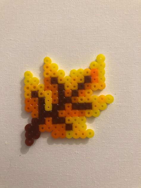 Perler beads Maple Leaf Perler Beads, Perler Bead Patterns For Best Friends, Fall Melty Beads, Perler Bead Patterns Thanksgiving, Small Perler Beads Ideas Halloween, Orange Perler Beads, Cottage Core Perler Beads, Perler Bead Art Halloween, Perler Bead Asthetic Ideas