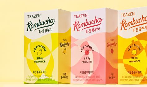 Teazen Kombucha Brand Identity & Packaging design :: Behance Kombucha Design, Kombucha Packaging, Kombucha Brands, Flavoured Vodka, Drinks Packaging Design, Graphic Motif, Beer Packaging, Beer Design, Wine Packaging