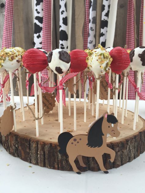 Western cake pops Western Cake Pops, Western Theme Cakes, Western Cake, Cowboy Party Decorations, Rodeo Baby, Rodeo Birthday Parties, 8th Birthday Cake, Cowboy Baby Shower, Rodeo Birthday