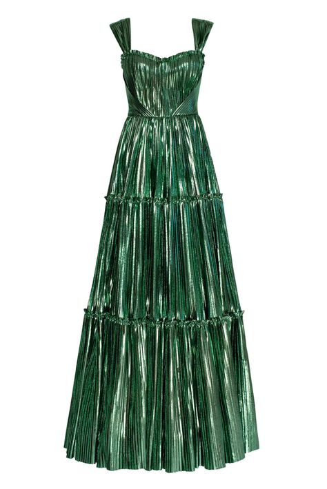 Midi Tulle Dress, Milla Dresses, Cocktail Dress Code, Queen Anne Neckline, Chrome Green, Maxi Evening Dress, Jeans Outfit Casual, Prom Dress Inspiration, Pleated Fabric