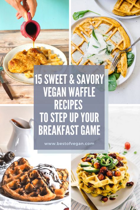 It's National Waffle Day, and we are celebrating with a selection of incredible vegan waffle recipes that will change your morning routine. Get all of them here. #bestofvegan #nationalwaffleday#veganwaffles#sweetveganwaffles#savoryveganwaffles#veganbreakfast Vegetable Waffle Recipe, Waffle Bowl Recipe, Falafel Waffle, Vegan Falafel Recipe, Savory Waffle Recipe, Vegan Hollandaise Sauce, National Waffle Day, Chocolate Chip Waffles, Waffle Day