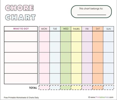 Free Printable Allowance Chore Chart PDF Chore And Allowance Chart Free Printable, Work For Hire Chores Printables Free, Printable Allowance Tracker, Chore Coupons Free Printable, Blank Chore Chart Printables, Allowance Chart, Chores And Allowance, Weekly Chore Charts, Organization Chart