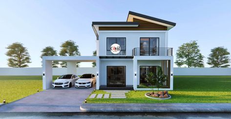 90 SQ.M. Two Storey House Design 7.5m x 12m With 4 Bedroom - Engineering Discoveries 90sqm House Design, House Design 2 Storey, Terrace Plan, House Plans 2 Storey, Two Storey House Plans, Low Budget House, 4 Bedroom House Designs, Building A Small House, Philippines House Design