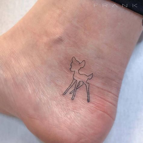 Bambi Tiny Disney Tattoo, Bambi Tattoo, Fawn Tattoo, Bambi 1942, Cool Wrist Tattoos, Wrist Tattoos For Guys, Cute Tiny Tattoos, Wrist Tattoos For Women, Cool Small Tattoos