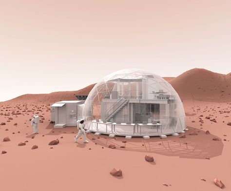 hi-seas rendering Mars Project, Mars Colony, Mars Exploration, Mauna Loa, Futurisme Retro, Mission To Mars, Life On Mars, Space Architecture, Space Flight