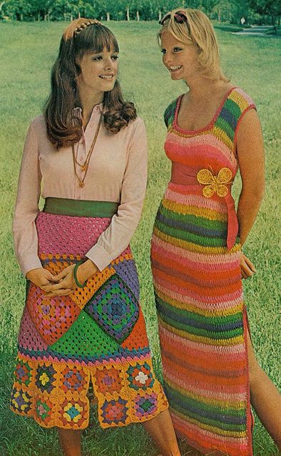 1972  by retro-space, via Flickr Crocheted Dresses, Fashion 1970s, 60s 70s Fashion, 60s And 70s Fashion, 70s Inspired Fashion, 70s Outfits, Stil Boho, Seventies Fashion, 1970s Fashion