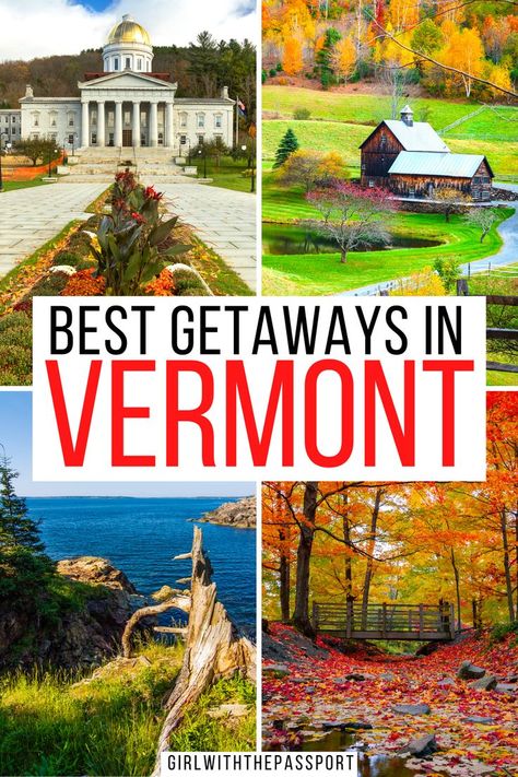 17 Most Romantic Getaways in Vermont! Scenic Drives In Vermont, Summer Vermont, Vermont Trip, Vermont Photography, Vermont Travel, Vermont Vacation, Vermont Fall, Scenic Byway, Fall Travel