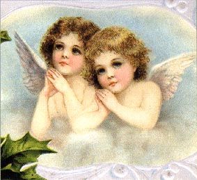 two angel girls praying Victorian Crafts, Cat Massage, Two Angels, Medieval Era, Victorian Angels, Retro Printables, Angel Print, Shabby Chic Christmas, Angel Painting