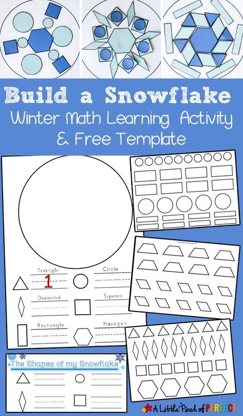 Build a Snowflake Winter Shape Math Activity and Free Printable: Kids can make beautiful snowflakes as they learn and craft with shapes. The free printable includes build and count mats, shapes, and tangrams. (Preschool, Kindergarten, First Grade, STEAM activity) January Crafts For First Grade, Learning Buddy Activities, January First Grade, Craft With Shapes, Makerspace Challenges, Build A Snowflake, Elementary Makerspace, Buddy Activities, Snowman Math