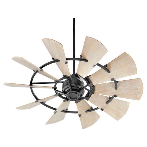 Quorum International Windmill Noir 52 Inch Outdoor Fan 195210 69 | Bellacor Windmill Fan, Patio Ceiling, Windmill Ceiling Fan, Patio Fan, Ceiling Fan Makeover, Barn Tin, Quorum Lighting, Exterior Ceiling Fans, 52 Inch Ceiling Fan