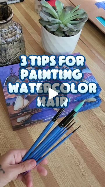 Kaitlyn Page on Instagram: "Sharing some tips and tricks for painting hair using watercolors. 💜 

Hair stands have always been one of my favorite things to paint as an artist, but how does one achieve this effect? Allow me to explain. 
.
.
.
#tipsandtricks #arthacks #tutorial #watercolorartist #watercolour #artistsoninstagram" Watercolor Tips And Tricks, Watercolor Hair, Watercolour Hair, Painting Hair, Things To Paint, Watercolor Tips, Hair Painting, Watercolor Artist, Art Tips