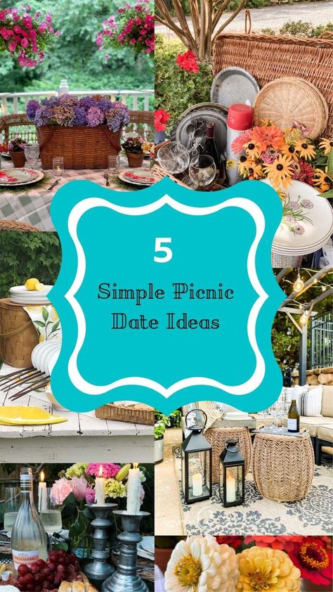 Simple Picnic Date, Picnic Decorations Ideas Simple, Chic Picnic Party, Picnic Basket Centerpiece, Picnic Date With Friends, Picnic Date Ideas, Planning A Picnic, Picnic Table Decor, Simple Picnic