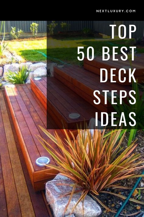 Deck Steps Ideas, Decking Steps, Deck Steps, Apartment Luxury, Cool Deck, Steps Design, Bachelor Pad, Man Caves, Steel Buildings