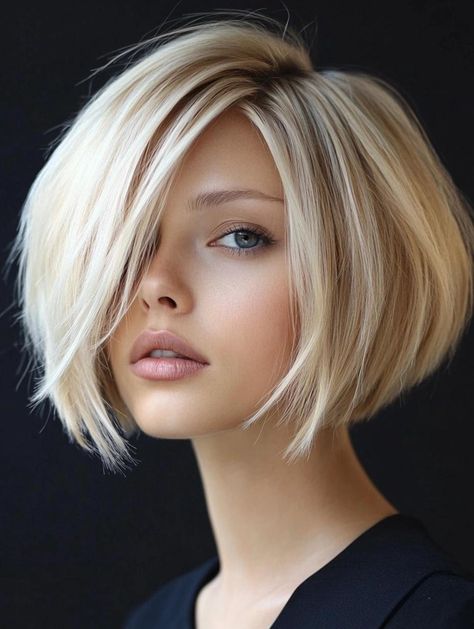 Stylish Bob Hairstyles, Blonde Graduated Bob, Textured Bobs, Bob Haircuts For Thick Hair, Short Hair Dos, Haircuts For Thick Hair, Best Bob Haircuts, Bob Cuts, Blonde Bob Hairstyles