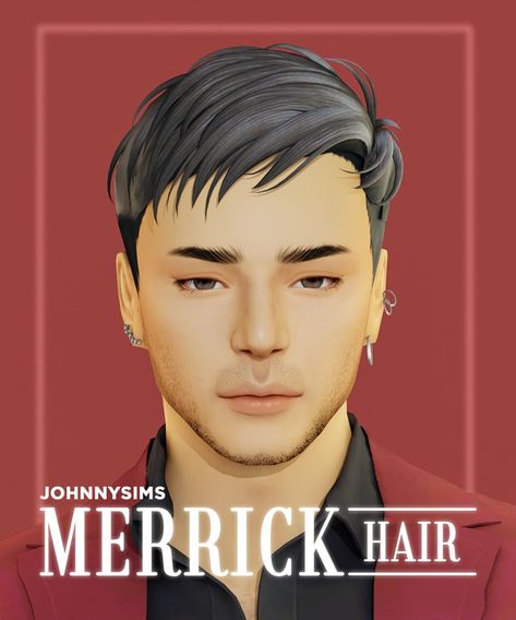 Merrick Hair | Patreon Male Messy Hair, Masc Hair, Sims 4 Male, Middle Part Hairstyles, Boy Hair, Male Hair, Masculine Feminine, Cc Sims, You're Awesome