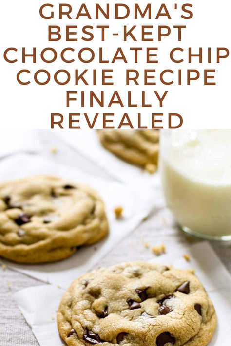 Grandma's Best-Kept Chocolate Chip Cookie Recipe Finally Revealed Grandmas Cookies Recipes, Grandma Chocolate Chip Cookies, Best Soft Chocolate Chip Cookie Recipe, Grandmas Chocolate Chip Cookies, Chocolate Chip Cookies With Cornstarch, Chocolate Chewy Cookies, Grandmas Cookies, Recipe Chocolate Chip Cookies, Homemade Chocolate Chip Cookies Recipe