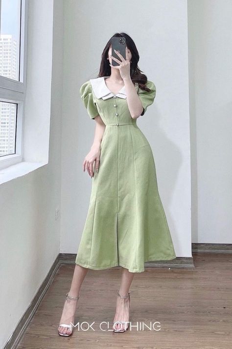 Simple Long Dress, Girls Dress Outfits, Trendy Dress Outfits, Elegant Dresses Classy, Korean Fashion Dress, فستان سهرة, Fashion Dresses Casual, Fashion Attire, Modest Fashion Outfits