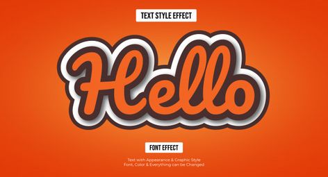 Orange Typography, Hello Text, Hello Font, Geometric Alphabet, Quote Template Design, Graphic Design Letters, Vector Typography, Alphabet Templates, Bear Silhouette