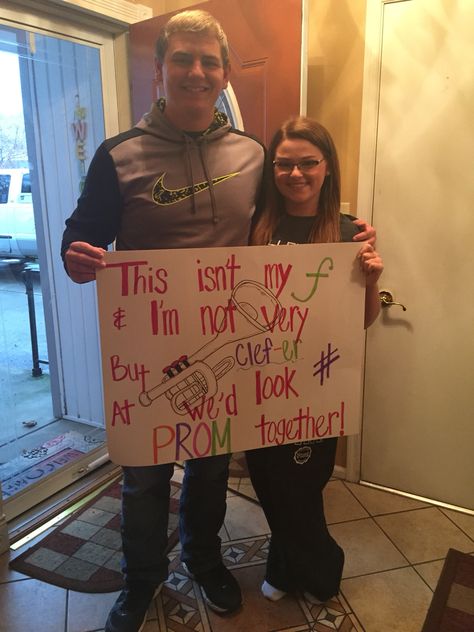 2016 band promposal this isn't my forte & im not very clef-fer, but I think… Band Promposal, Sadies Proposal, Cute Hoco Proposals, Prom Invites, Cute Promposals, Promposal Ideas, Prom Posters, Cute Homecoming Proposals, Cute Prom Proposals