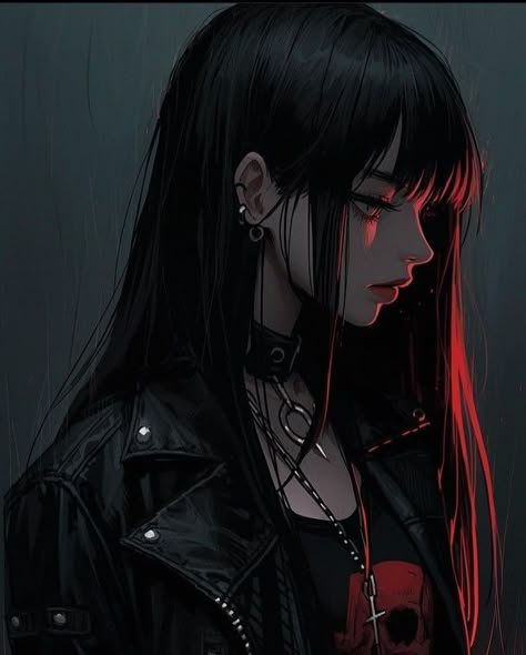 Anime Killers Icon, Gothic Anime Characters, Goth Anime Woman, Goth Anime Aesthetic, Emo Anime Characters, Girl Pp, Anime Goth, Characters From Movies, Anime Pp