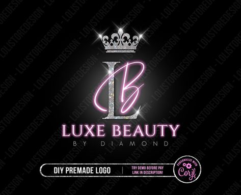 DIY Luxe Beauty Logo, Logo for Lash Tech, Hai Jewelry Business Names, Birthday Krishna, Hair Stylist Logo Design, Hair Logo Design, Pink And Glitter, Hair Stylist Logo, Logo Feminine, Glitter Logo, Hair Logo