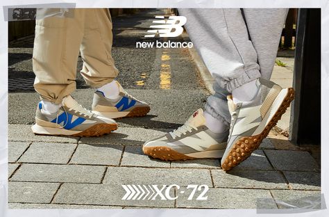 Introducing your new favourite New Balance silhouette. Just landed, the New Balance XC72 combines a standout design with iconic New Balance technology. New Balance Branding, New Balance Xc 72 Outfit, Nb Xc72, New Balance Xc72, New Balance Xc 72, Shoe Photography, New Balance Outfit, Futuristic Aesthetic, Shoes Photography