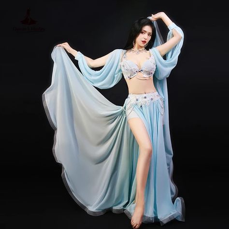 Belly Dance Clothes Suit for Women Oriental Dance Outfit Bra+long Skirt Sleeves 3pcs Customzied Adult Belly Dancing Popsong Set Belly Dance Clothes, Indian Clothes Women, Night Clothes, Belly Dance Dress, Ballroom Costumes, Dance Outfit, Dance Clothes, Suit For Women, Belly Dance Costume