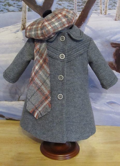 "Winter Wools" Classic Coat, Tam and Scarf by Keepersdollyduds Scarf Fits, Dolly Fashion, American Girl Patterns, Doll Things, American Girl Doll Clothes Patterns, Dolls Clothes Diy, Mini Clothes, Sewing Doll Clothes, American Doll Clothes