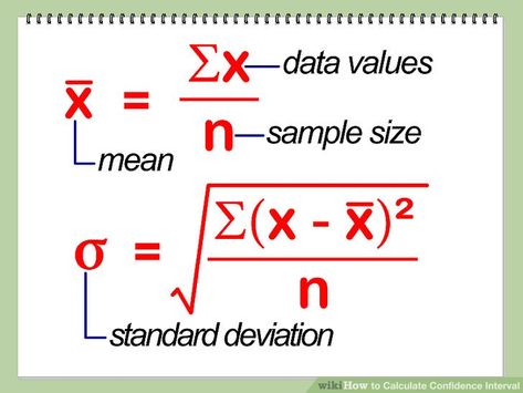 How to Calculate Confidence Interval: 6 Steps (with Pictures) Statistics Help, Statistics Math, Ap Statistics, Data Science Learning, Confidence Interval, Standard Deviation, Physics And Mathematics, Math Formulas, Doctorate