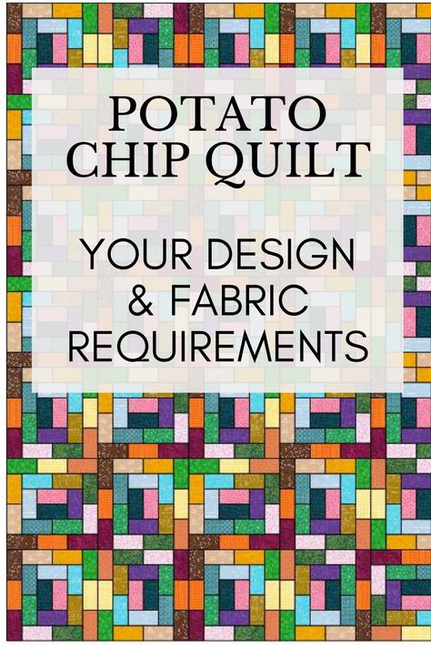 Design your block and quilt size and find fabric requirements for the entire quilt. Potatoe Chip Quilt Block Pattern, Potato Chip Block Pattern, Potato Chip Quilt Blocks, Potato Chip Block Quilt, Potato Chip Quilt Block, Free Scrappy Quilt Patterns, Potato Chip Quilt Block Pattern Free, 5 Yard Quilt Patterns Free, String Quilts Ideas