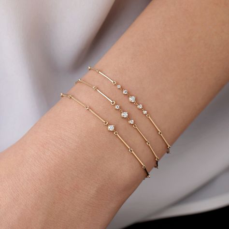 Elegant Diamond Bracelets, Bracelet Diamond Design, Gold Bracelet Designs For Women, Diamond Bracelet For Women, Delicate Gold Bracelet, Bracelet With Diamonds, Latest Bracelets, Solid Gold Bracelet, Bracelet Diamond