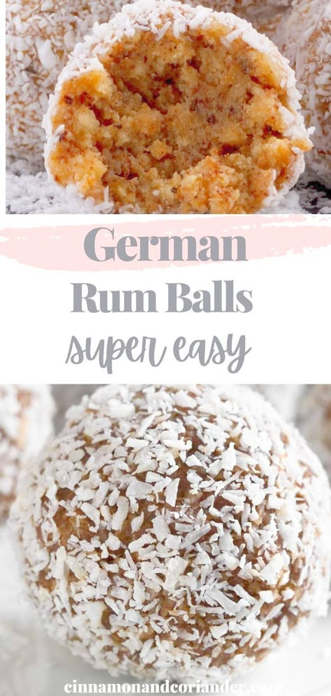 Learn how to make traditional German Rum Balls from scratch using this easy authentic rumkugeln recipe. The perfect addition to any Christmas cookie tray and a delicious post-dinner treat Rum Cookies Recipes, Diy Christmas Wood Signs, Healthy Smooties, Cinnamon Stars, European Desserts, Christmas Cookie Tray, Christmas Wood Signs, Shortbread Cookies Recipe, German Christmas Cookies